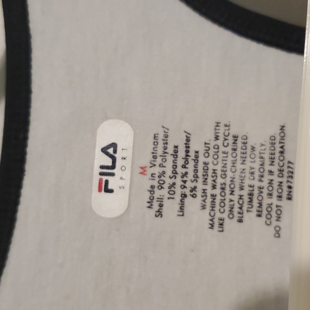 Fila women's M black & silver activewear tank top - Picture 3 of 7